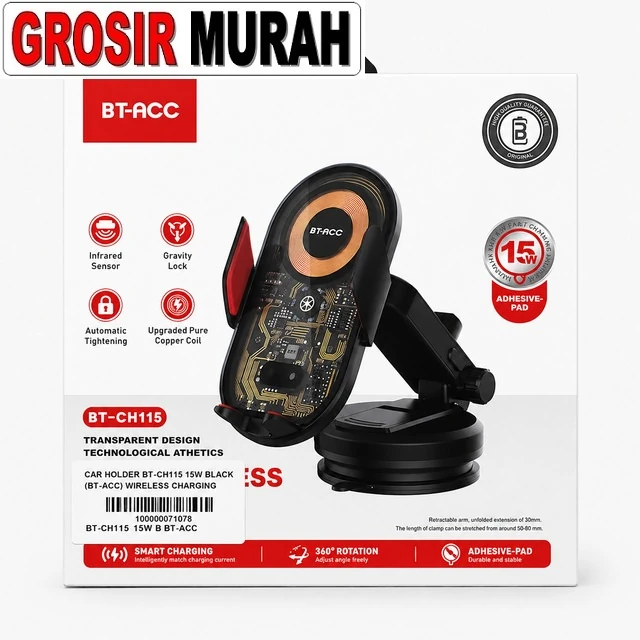 Car Holder Bt-ch115 15w Black (bt-acc) Wireless Charging