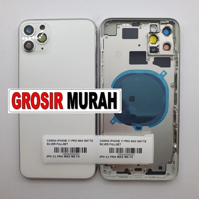 Casing Iphone 11 Pro Max Matte Silver Fullset ready stock harga grosir sparepart HP Libra Jaya