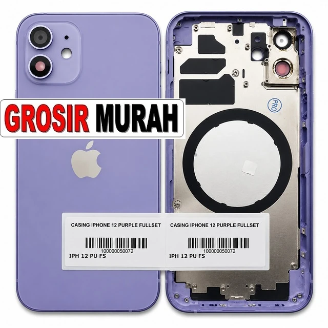 Casing Iphone 12 Purple Fullset ready stock harga grosir sparepart HP Libra Jaya