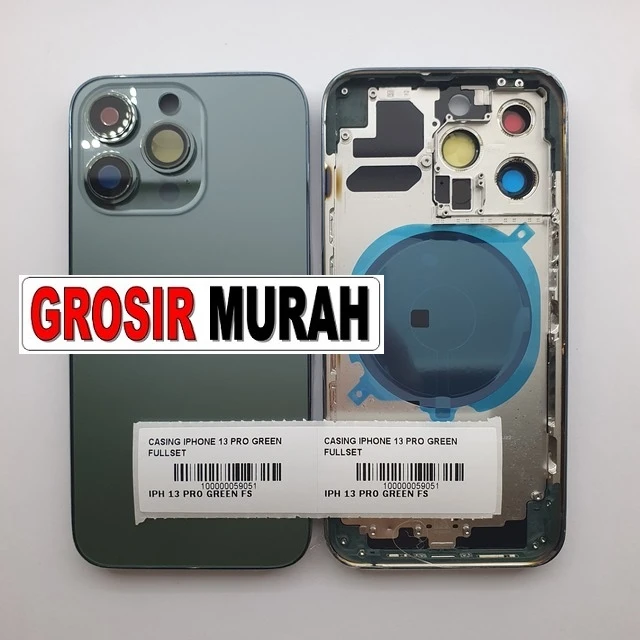 Casing Iphone 13 Pro Green Fullset ready stock harga grosir sparepart HP Libra Jaya