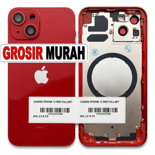 Casing Iphone 13 Red Fullset ready stock harga grosir sparepart HP Libra Jaya