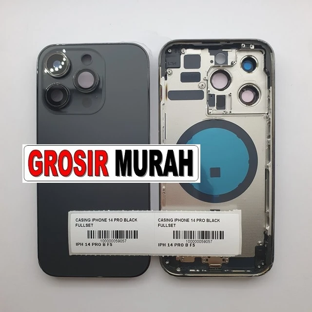 Casing Iphone 14 Pro Black Fullset ready stock harga grosir sparepart HP Libra Jaya