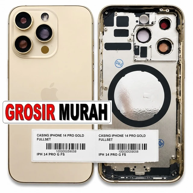 Casing Iphone 14 Pro Gold Fullset ready stock harga grosir sparepart HP Libra Jaya