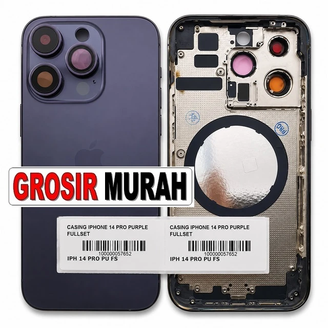 Casing Iphone 14 Pro Purple Fullset ready stock harga grosir sparepart HP Libra Jaya