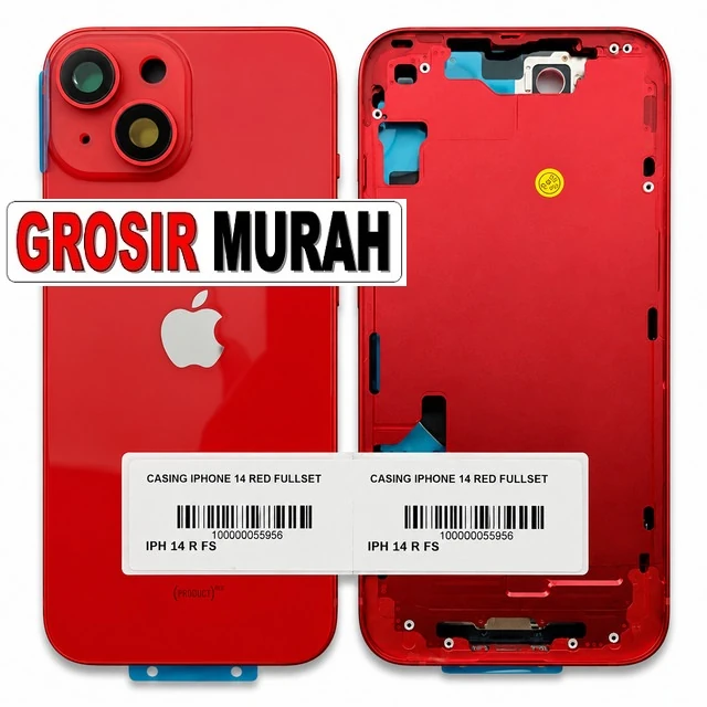 Casing Iphone 14 Red Fullset ready stock harga grosir sparepart HP Libra Jaya