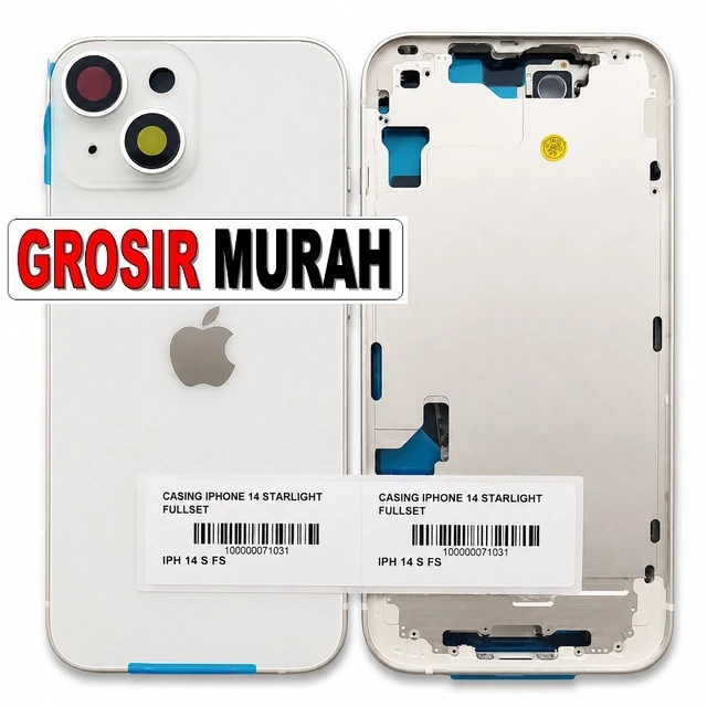 Casing Iphone 14 Starlight Fullset ready stock harga grosir sparepart HP Libra Jaya
