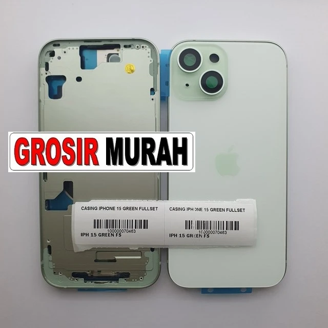Casing Iphone 15 Green Fullset ready stock harga grosir sparepart HP Libra Jaya
