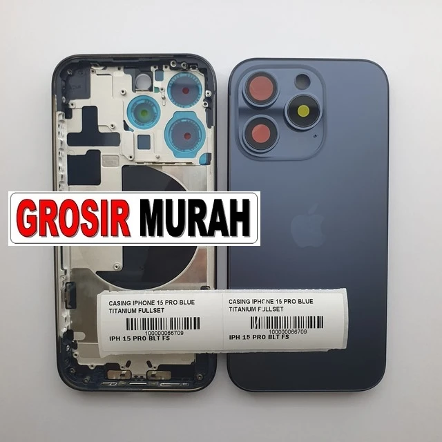 Casing Iphone 15 Pro Blue Titanium Fullset ready stock harga grosir sparepart HP Libra Jaya