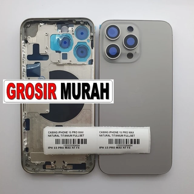 Casing Iphone 15 Pro Max Natural Titanium Fullset