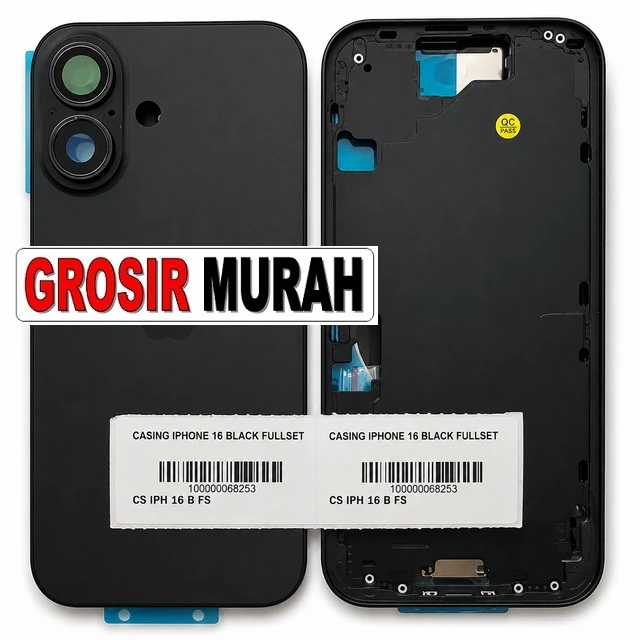 Casing Iphone 16 Black Fullset ready stock harga grosir sparepart HP Libra Jaya