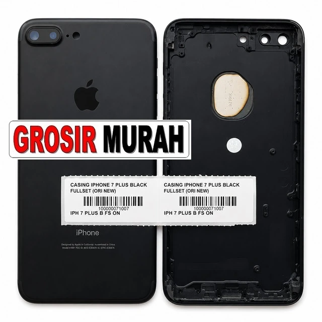 Casing Iphone 7 Plus Black Fullset (ori New) ready stock harga grosir sparepart HP Libra Jaya