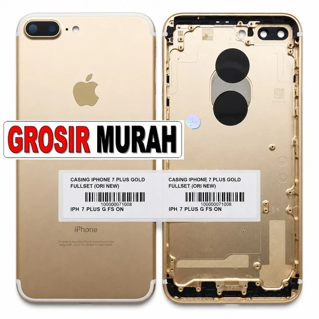 Casing Iphone 7 Plus Gold Fullset (ori New) ready stock harga grosir sparepart HP Libra Jaya