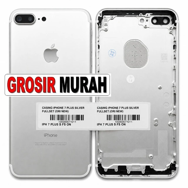 Casing Iphone 7 Plus Silver Fullset (ori New) ready stock harga grosir sparepart HP Libra Jaya