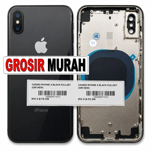 Casing Iphone X Black Fullset (ori New) ready stock harga grosir sparepart HP Libra Jaya