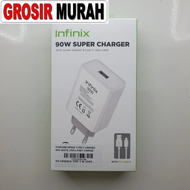 Charger Infinix Type C U900xea 90w White (100%) Fast Charge