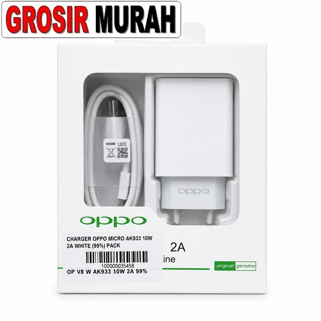 Charger Oppo Micro Ak933 10w 2a White (99%) Pack ready stock harga grosir sparepart HP Libra Jaya