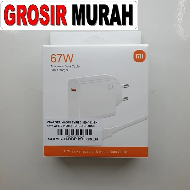 Charger Xiaomi Type C Mdy-12-eh 67w White (100%) Turbo Charge Pack