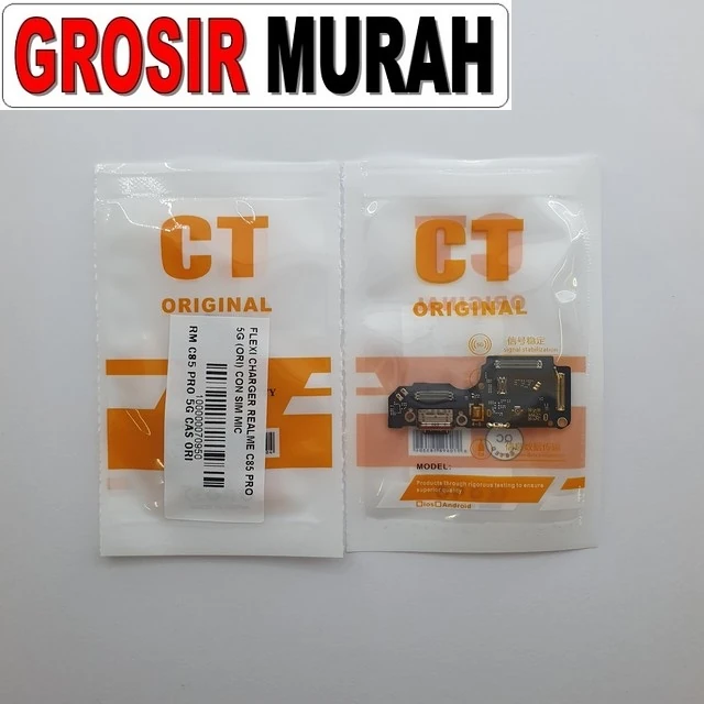 Flexi Charger Realme C85 Pro 5g (ori) Con Sim Mic ready stock harga grosir sparepart HP Libra Jaya