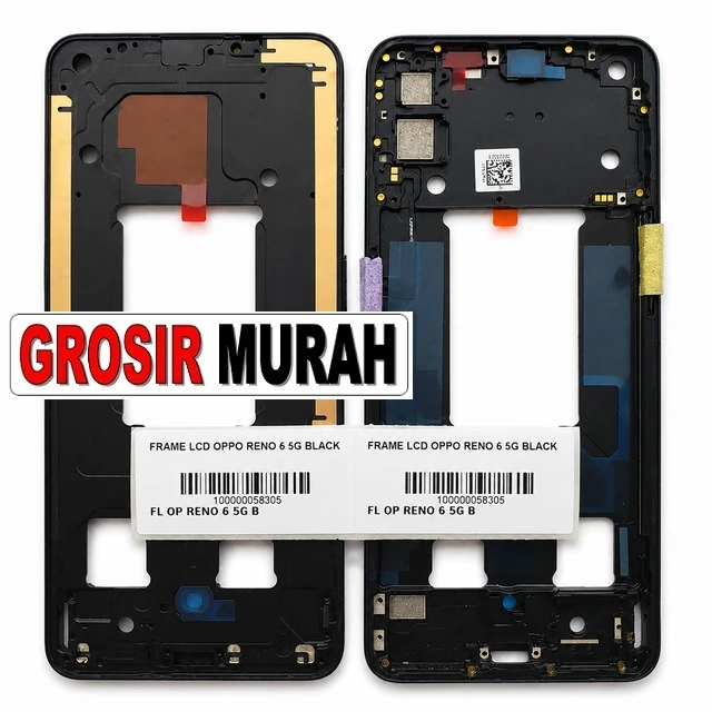 Frame Lcd Oppo Reno 6 5g Black ready stock harga grosir sparepart HP Libra Jaya