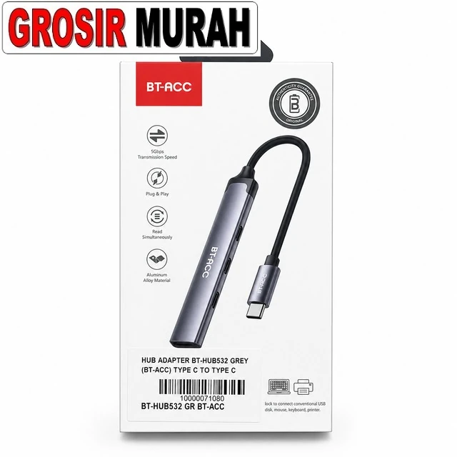 Hub Adapter Bt-hub532 Grey (bt-acc) Type C To Type C