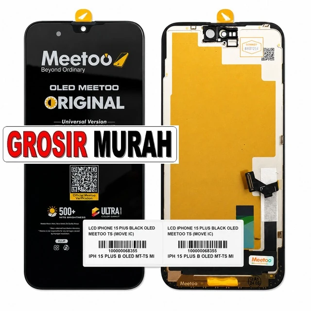 Lcd Iphone 15 Plus Black Oled Meetoo Ts (move Ic) ready stock harga grosir sparepart HP Libra Jaya