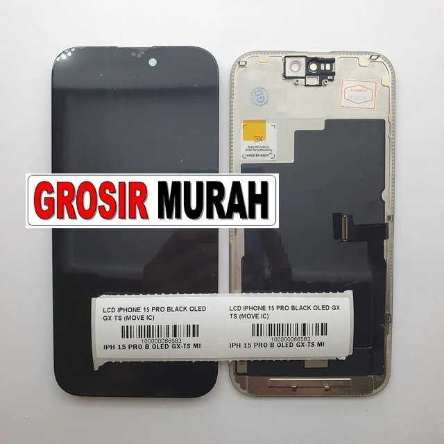 Lcd Iphone 15 Pro Black Oled Gx Ts (move Ic) ready stock harga grosir sparepart HP Libra Jaya