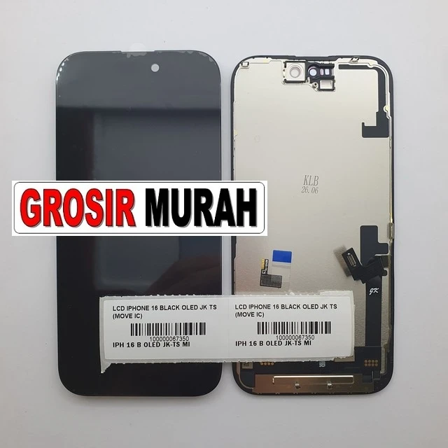 Lcd Iphone 16 Black Oled Jk Ts (move Ic) ready stock harga grosir sparepart HP Libra Jaya