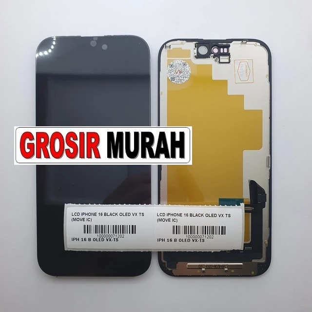 Lcd Iphone 16 Black Oled Vx Ts (move Ic) ready stock harga grosir sparepart HP Libra Jaya