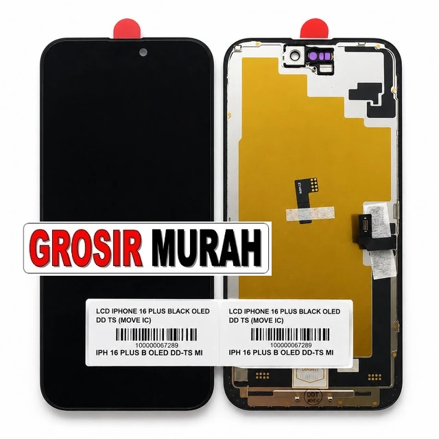 Lcd Iphone 16 Plus Black Oled Dd Ts (move Ic) ready stock harga grosir sparepart HP Libra Jaya