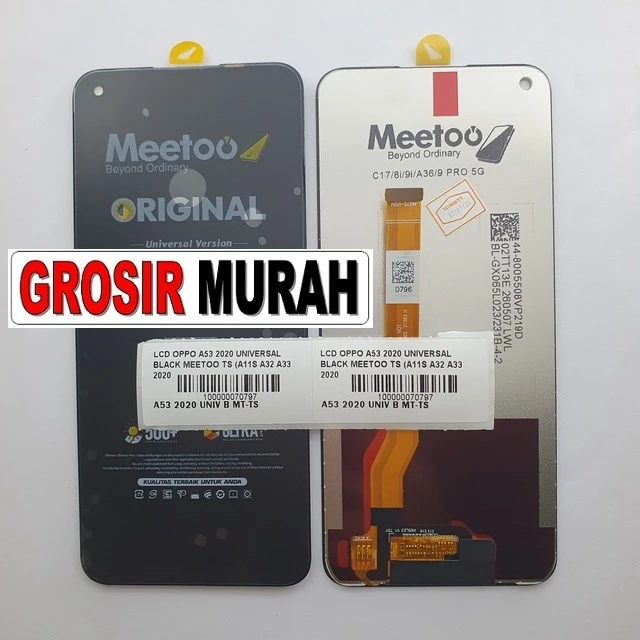 Lcd Oppo A53 2020 Universal Black Meetoo Ts (a11s A32 A33 2020 A53s 4g A54 4g A55 4g A76 A96 4g K9s ready stock harga grosir sparepart HP Libra Jaya