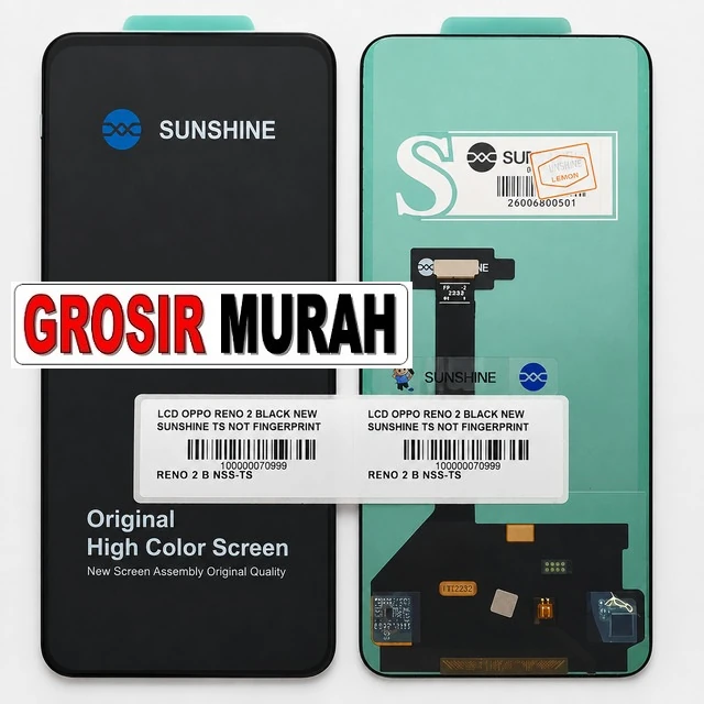 Lcd Oppo Reno 2 Black New Sunshine Ts Not Fingerprint ready stock harga grosir sparepart HP Libra Jaya