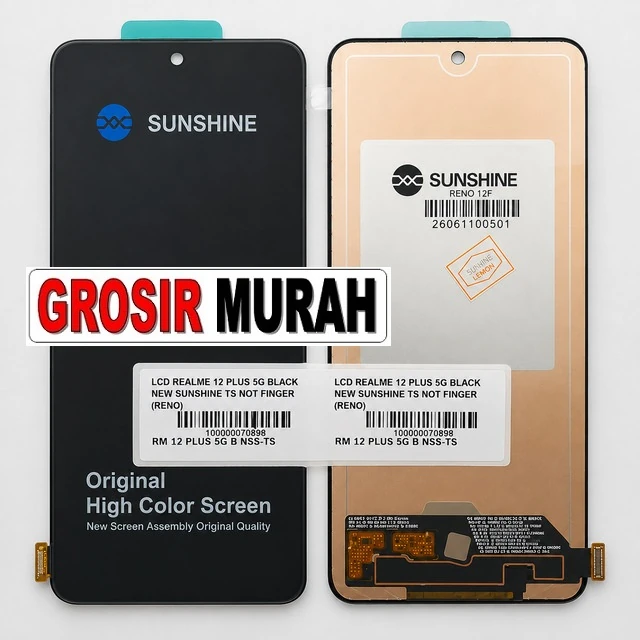 Lcd Realme 12 Plus 5g Black New Sunshine Ts Not Finger (reno 12f 4g 5g Narzo 70 Pro 5g P1 5g ready stock harga grosir sparepart HP Libra Jaya