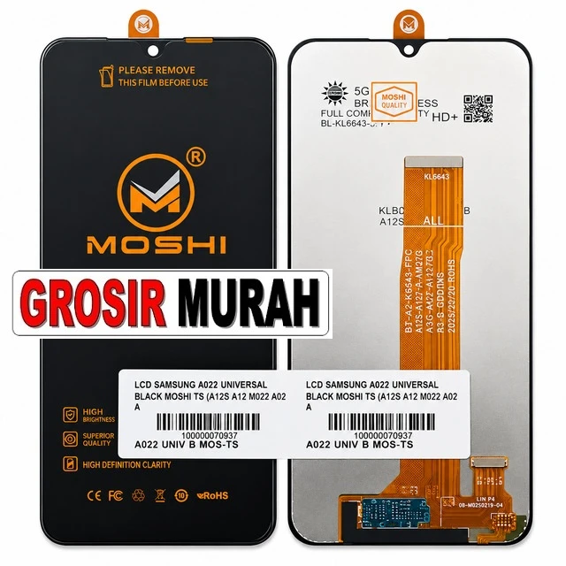 Lcd Samsung A022 Universal Black Moshi Ts (a125 A12 M022 A02 A127 A326 M127 A047 A04s A136 A13 5g ready stock harga grosir sparepart HP Libra Jaya