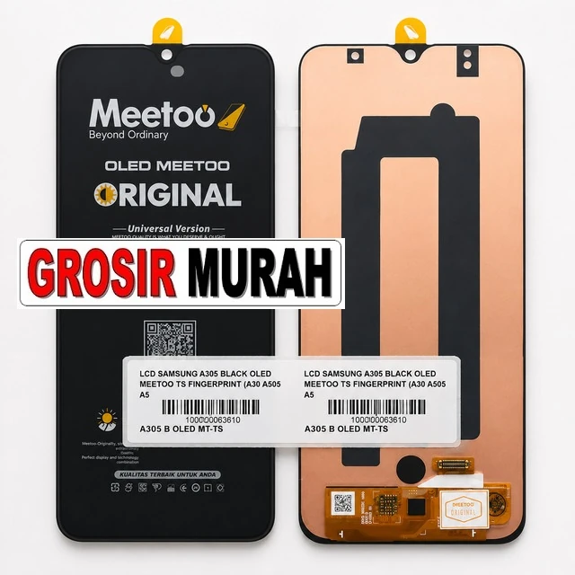 Lcd Samsung A305 Black Oled Meetoo Ts Fingerprint (a30 A505 A50) ready stock harga grosir sparepart HP Libra Jaya