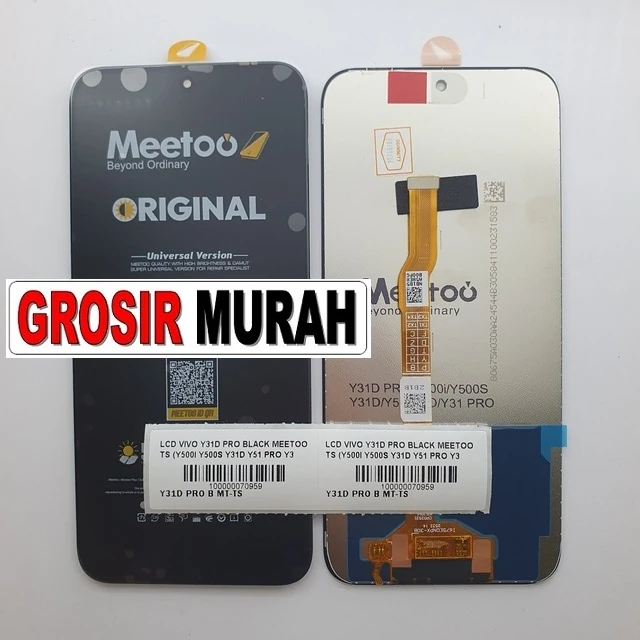 Lcd Vivo Y31d Pro Black Meetoo Ts (y500i Y500s Y31d Y51 Pro Y31 Pro Y6 5g T5 5g T5x 5g Z11x 5g) ready stock harga grosir sparepart HP Libra Jaya