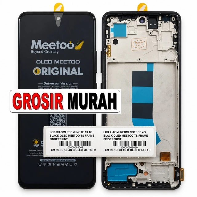 Lcd Xiaomi Redmi Note 13 4g Black Oled Meetoo Ts Frame Fingerprint ready stock harga grosir sparepart HP Libra Jaya