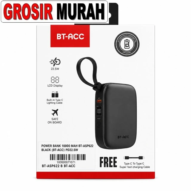Power Bank 10000 Mah Bt-asp622 Black (bt-acc) Pd22.5w