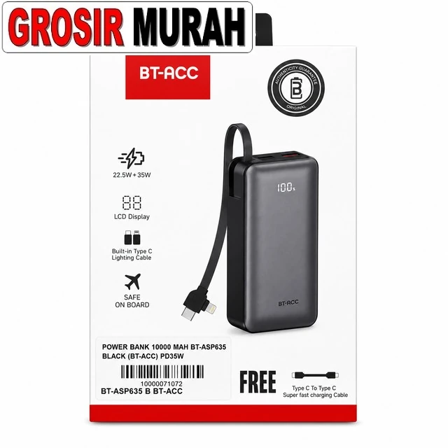 Power Bank 10000 Mah Bt-asp635 Black (bt-acc) Pd35w