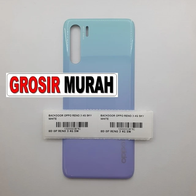 Backdoor Oppo Reno 3 4g Sky White ready stock harga grosir sparepart HP Libra Jaya