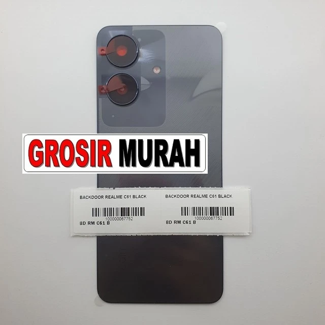 Backdoor Realme C61 Black ready stock harga grosir sparepart HP Libra Jaya
