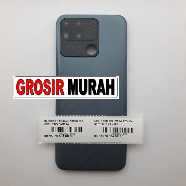 Backdoor Realme Narzo 50a Grey Ring Camera ready stock harga grosir sparepart HP Libra Jaya