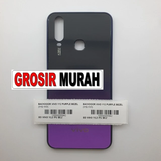 Backdoor Vivo Y12 Purple Bezel (y15 Y17) ready stock harga grosir sparepart HP Libra Jaya
