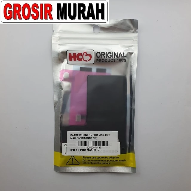 Batre Iphone 15 Pro Max 4422 Mah (vv Diagnostic) ready stock harga grosir sparepart HP Libra Jaya