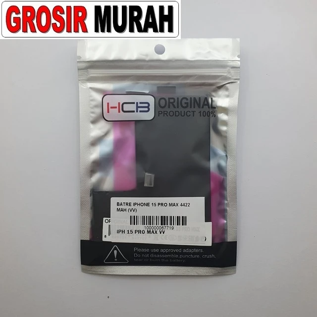 Batre Iphone 15 Pro Max 4422 Mah (vv) ready stock harga grosir sparepart HP Libra Jaya