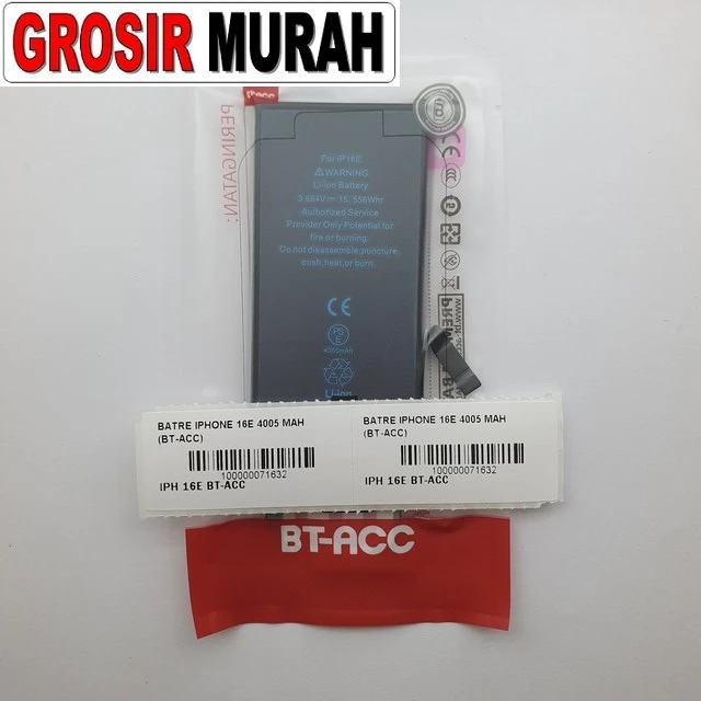 Batre Iphone 16e 4005 Mah (bt-acc) ready stock harga grosir sparepart HP Libra Jaya