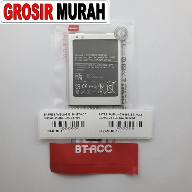 Batre Samsung I9190 (bt-acc) B500ae J1 Ace Gal.s4 Mini ready stock harga grosir sparepart HP Libra Jaya
