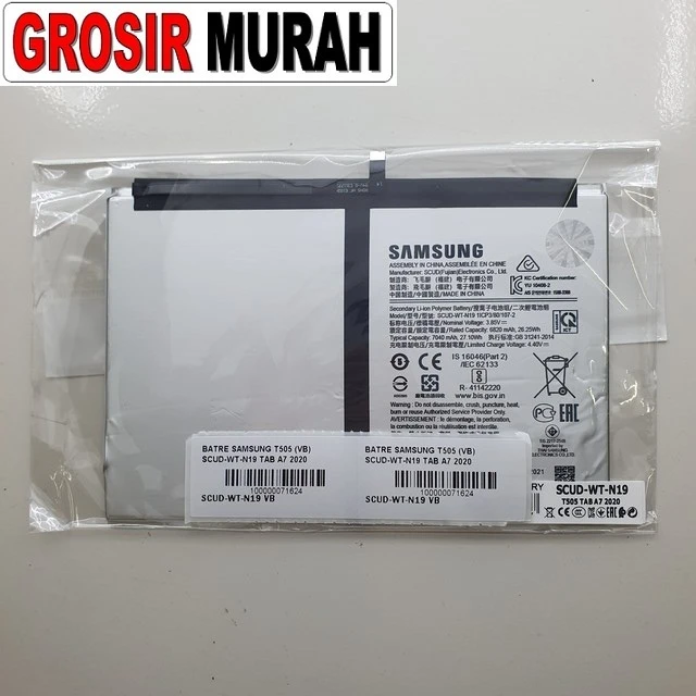 Batre Samsung T505 (vb) Scud-wt-n19 Tab A7 2020 ready stock harga grosir sparepart HP Libra Jaya