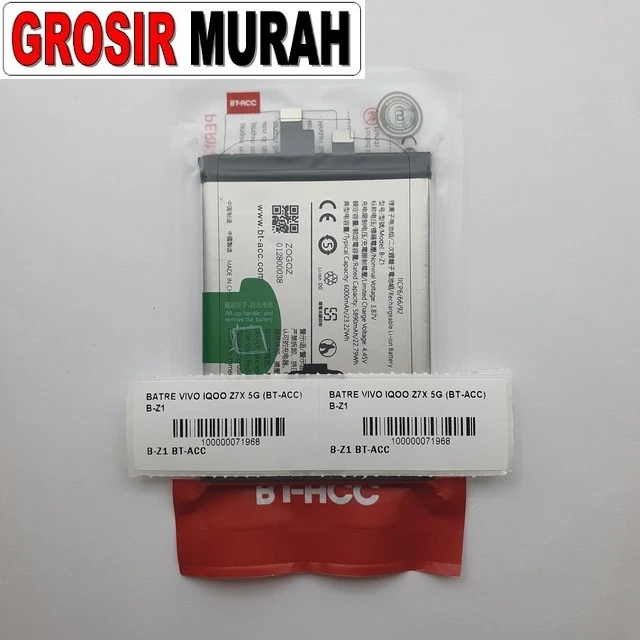 Batre Vivo Iqoo Z7x 5g (bt-acc) B-z1 ready stock harga grosir sparepart HP Libra Jaya