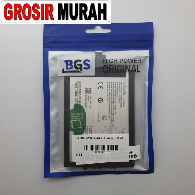 Batre Vivo Iqoo Z7x 5g (vb) B-z1 ready stock harga grosir sparepart HP Libra Jaya