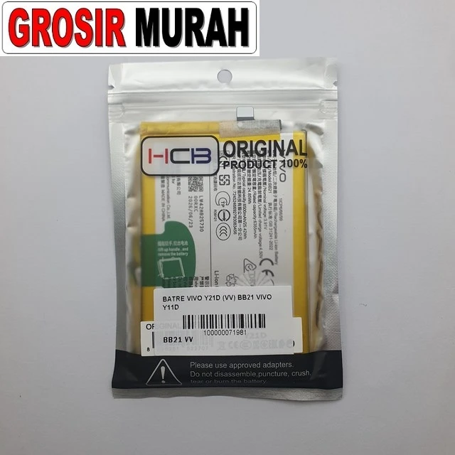 Batre Vivo Y21d (vv) Bb21 Vivo Y11d ready stock harga grosir sparepart HP Libra Jaya